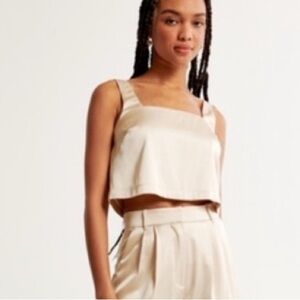 Abercrombie Satin Gold Top worn once